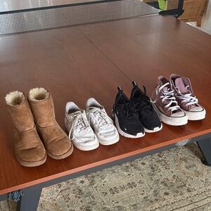 Three pairs Ugg & Nike. Sz 1. High end brands plus free pair of Converse.